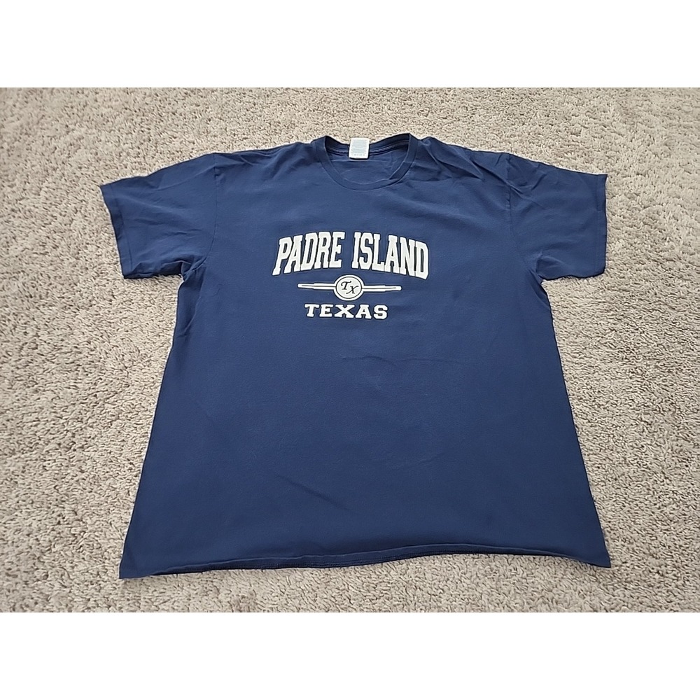 Delta T Shirt Mens XL Blue Padre Island Texas Vintage Graphic Beach Travel
